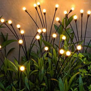 2Pcs Solar Garden Lights IP65 Waterproof Decorative Lawn Lamps Landscape Swaying ABS Firefly Supplies