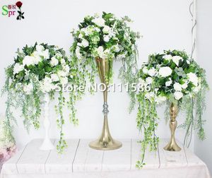 Decorative Flowers & Wreaths SPR 40cm Wedding Table Centerpiece Flower Ball With Green Leaves Arch Runner Artificial Party Decoration Backdr