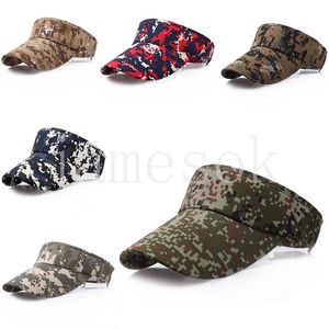 Anpassad logotyp Red Camo Visor Made Justerable Foam Sun Cap Visor Hat DF074