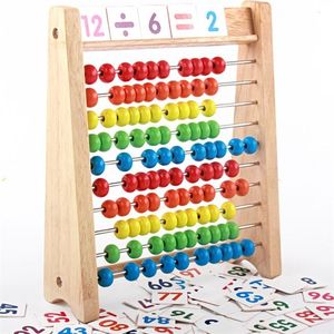 Aprendendo a estilo dos brinquedos Crianças de madeira Minchas Rainbow Abacus Cálculo aritmético Puzzle Puzzle Education Toy 230407