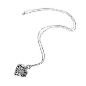 Orologi da tasca Collana con ciondolo a forma di cuore Orologio con tassello al quarzo argento con