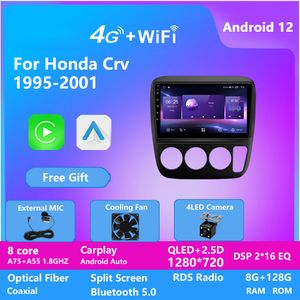 2Din Video Car Radio Android Multimedia Player BT GPS 8Core 8G 128G Stereo Mottagare för Honda CRV 1995-2001