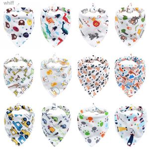 Babadores para bebês, babadores triangulares de algodão duplo, bandana, babadores para bebês, meninos, meninas, babador, bata de alimentação infantil, pano de arroto para bebê, toalha de salivaL231108