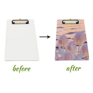Sublimation A4 Clipboard Recycled Document Storage Holders White Blank Profile Clip Letter File Paper Sheet Office Supplies dh36