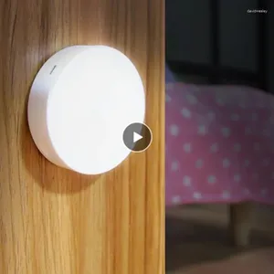 Luci notturne Sensore di movimento Luce LED USB Ricaricabile Risparmio energetico Camera da letto Bagno Scale Comodino Lampada a induzione del corpo intelligente