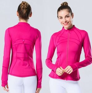 LU-088 2022 Giacca da yoga da donna Definisce allenamento Cappotto sportivo Fitness Sport Quick Dry Activewear Top Solid Zip Up Felpa Sportwear fallowx