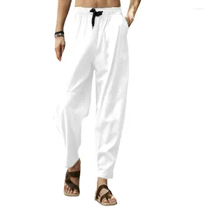 Men's Pants Hip Hop White Men Cotton Linen Harem Male Summer Breathable Trousers Casual M-5XL Big Size Clothes