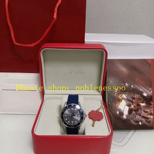 Настоящее фото с оригинальной коробкой Мужские часы Мужские часы Diver 300M Серый циферблат 42 мм Резиновый ремешок Стальная прозрачная задняя панель Азия 8800 Механизм Автоматические механические мужские часы