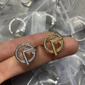 Liebesringe für Damen, Herren-Goldring, Diamantringe, Buchstabe F, offener Designer-Ring, Silber, Luxus-Designer-Schmuck, Hochzeit, Verlobung, Accessoires