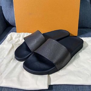 Designertofflor Slides Sandaler Platt Slide Herr Dam Lyx Sandal Dammpåse Beach Slipper Plattform Gummi Dusch Läder Sommarskor