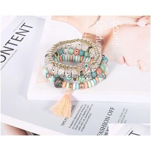 Charm armband bohemian ond blå ögon charm armband kvinnor natursten vind bodhi tassel hand pärla armband armband mode smycken dhkjo