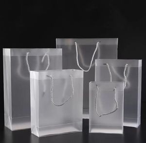 Großhandel Matte Clear Handtaschen für Bekleidungskosmetik Make-up Festliches Geschenk und Reisen Transparente Plastiktüte 10 Größen Universalverpackung