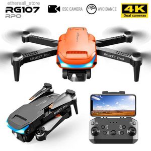 Drönare 2022 RG107 Pro Drone 4K Professional Dual HD Camera FPV Mini Dron Aerial Photography Brushless Motor Foldble Quadcopter Toys Q231108