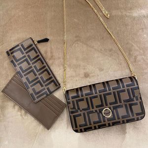 Kvinnors mode 3 -stycken Fendace Chain Satchel Bag Lady Luxury Designer Wholesale Shoulder Bags Fend Tote Triple Leather Woman Handbag Mens Purse Crossbody Clutch Bag