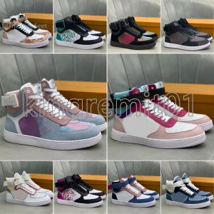 Rivoli Designer Sneakers Men Shoes Rubber Sneaker Luxury Embossed Leather Shoe Tennis Trainers Classic Multicolor Ankle Boots