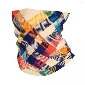 Halsdukar gingham kontrollera rutig rutig wrap halsduk tillbehör nacke täcker sillbens tartan bandana vandring pannband för män kvinnor