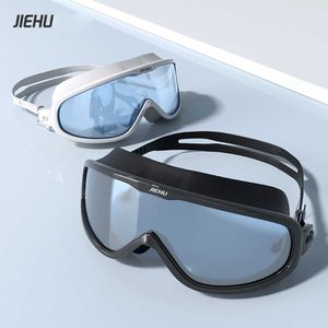 Goggles Professional Swimbles Мужчины женщины взрослые затычки для ушей против Fog HD Big рама плавательные очки UV400 Diving Water Sports Eyewear P230408