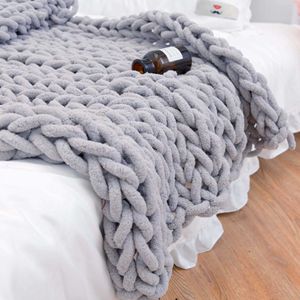 s Chenille Chunky tapete de tecelagem para decoração de cadeira de lã quente cobertor de malha para decoração de casa para fotografia W0408