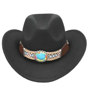 Cowboy-Cowgirl-Hut im Western-Stil für Kinder, Jungen und Mädchen, Fedora-Hut mit breitem Gürtel