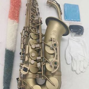 2023 New Alto Sax Reference Messing Saxophon Antik gebürstet satiniert YAS-62 Modell Professionelle Musikinstrumente Sax