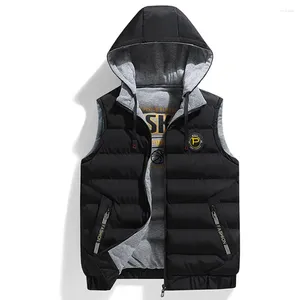 Men's Vests Men Fall Winter Hooded Padded Two Face Wear Thicken Warm Parkas Coat Puffer Jacket Casual Loose Waistcoat For Male
