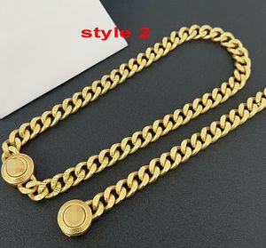 Neutral Style Thick Chain Cuba Choker Necklaces Bracelet 18K Gold Plated Black Spot Men Bangle women Earring Rings Sets Hiphop Rock Punk Designer Jewelry HMS26 --02