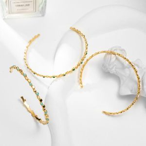 Bangle Okrągłe mankiet szkliwa otwarcia dla kobiet elegancka kolorowa stal tytanowa regulowana otwarta bransoletki vintage pulseras złota