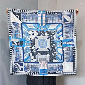 Schals Reine Seide Schal Frauen Seltene Juwelen Drucken Quadrat Wraps Kopftuch Großhandel Hijabs Foulards Bandana 90x90 cm