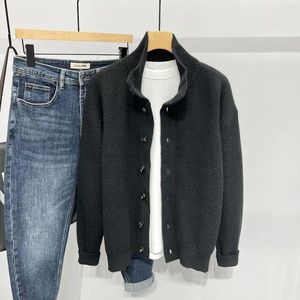 Männer Pullover Gestrickte Für Männer Strickjacke Plain Mann Kleidung Kragen Jacke Einfarbig Mantel 2023 Trend Koreanische Mode X S