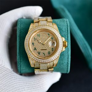 Montre de Luxe Mens Watches 42mm 2824 Automatisk mekanisk rörelse 904L stålfodral Babysbreath Diamond Watch Wristwatches