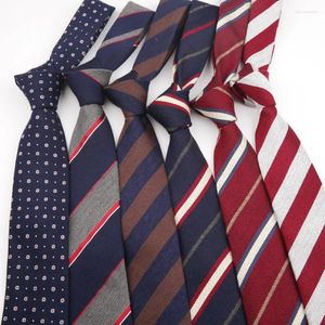 Bow Ties moda wszechstronna dla mężczyzn Klasyczna bawełniana poliestrowa przyjęcie w paski krawat 7,5 cm Wedding Business