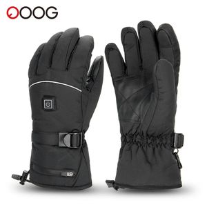Ski Gloves Motorcycle Heated Gloves Winter Warm Heated Gloves Skiing Snowboarding Waterproof Touch Screen Heated Gloves With Battery Case 231107