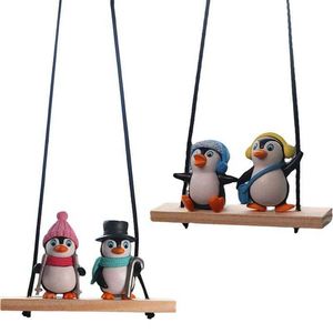 Interiördekorationer Söt Auto Rearview Mirror Penguin Pendant Decoration | Kreativa och härliga biltillbehör Ornament AA230407