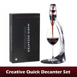 Bar Tools Wine Aerator Decanter Pourer Spout Set With Filters Purifier Stand Diffuser Air Auerating Siler Auerator Wine For Dining Bar 231107
