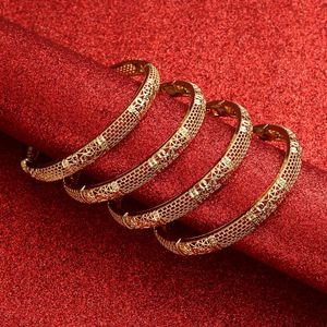 Bangle 24k Bangles Armband Etiopisk guldfärg för kvinnor Bijoux Afrikanska Mellanöstern Dubai Halloween smycken