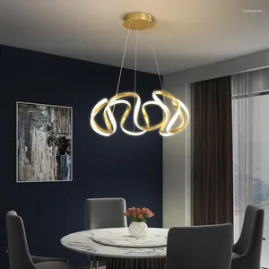 Avizeler Yüksek Satış Altın Basit Modern Tasarımcı Koridor Loft Led Avize Aydınlatma Oturma Odası Yemek EL