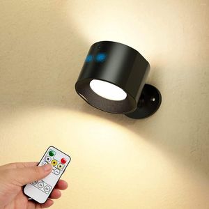 Wall Lamp Remote Control Indoor Wireless Rechargeable Battery Powered LED Cordless Sconces Light With USB Charging