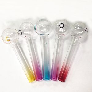 Wholesale Colorfull Glass Oil Burner Pipe Pyrex Smoking Tubes 4inch Big 30mm Ball Burning Tube Dry Herb Tobacco Handle Nails Dab Rigs Accessories