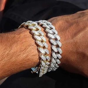 Custom Hip Hop Moissanite Bracelet 925 Sterling Silver Men Cuban Link Chain Vvs