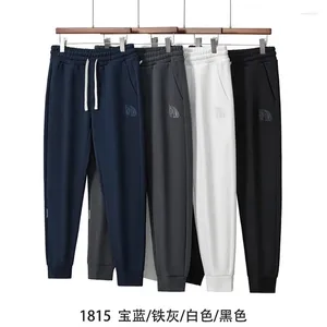 Calças masculinas 2023 outono e inverno americano líquido amônia ar algodão cintura elástica pacote pés bordado casual sweatpants