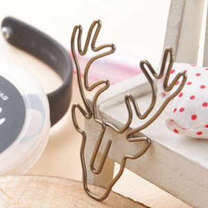 8pcs/box Paper Clips Retro Metal Book Clip Mark Antlers Cute For Office Stationary Reading Decoration