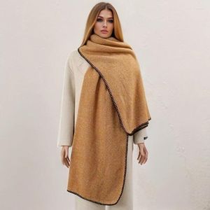 スカーフ冬の温かいアクリル女性スカーフファッション印刷厚いカシミアネックカジュアルショールバンダナヒジャーブラップマフラーレディ