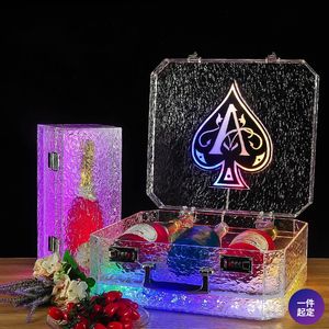 3 Bottle Ice Rock Ace Of Spade LED Portfölj Champagne Cocktail Wine Box Whisky Carrier Case VIP Bottle Presenter Vodka Suitcase