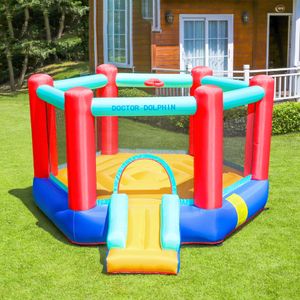 Bounce House gummibåtar Bouncer med Slide for Kids Playhouse Theatre utomhus inomhus hoppande slott med fläkten småbarn Pentagon trampoline moonwalk jumper