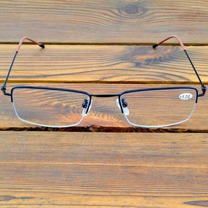 Sunglasses Rimless Gold Color Frame Rectangle Spectacles Coating Lenses See Near N Far Progressive Multi-focus Reading Glasses 0.75 To 4