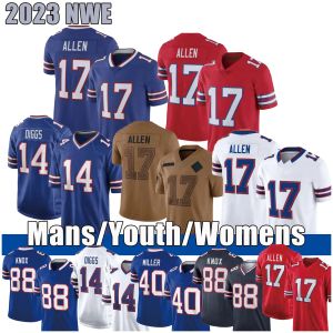 17 Josh Allen Stefon Diggs Maglia da calcio Dawson Knox Gabriel Davis Von Miller Jim Kelly Milano Dalton Kincaid Gregory Hamlin Poyer Uomo Donna Gioventù