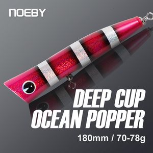 Baits Lures Noeby wooden Karl Popper 18cm 7078g deep cup ocean surface Karl Popper fishing bait artificial hard bait GT Tunisia big game salt bait 230407