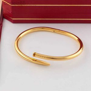 Designer Nagelarmband Gold Jewlery For Women Men Bangangle alla smycken i rostfritt stål, inte allergisk snabbfärg naglar designer armband och lådan