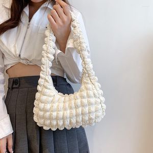 Evening Bags Candy Color Bubble Underarm Bag For Women Summer Shoulder Sweet Gilrs Handbag Simple Style Shopping Totes Clutch Bolsas
