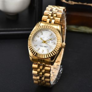 New Women Lady Military Watch rostfritt stål Luxury Casual Wristwatch Steel Quartz Watches Clock Brand 34mm